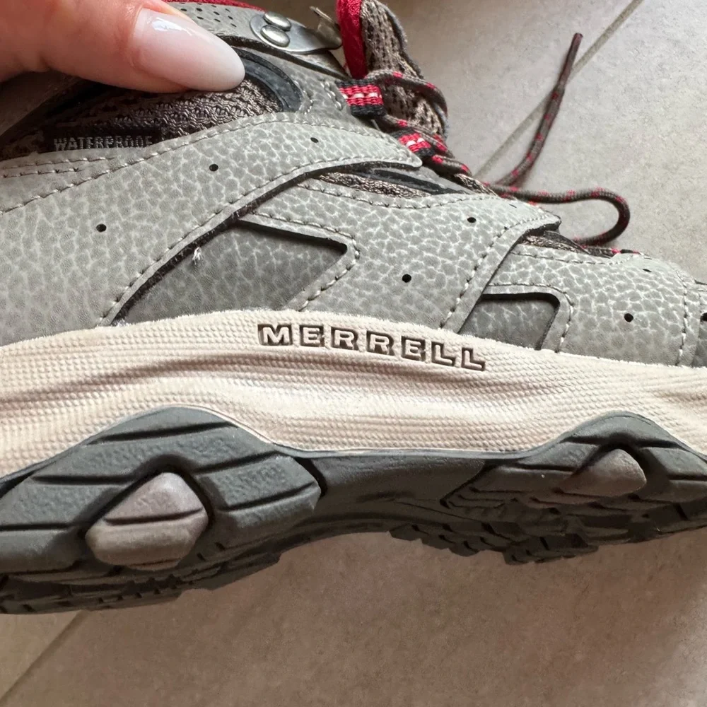 Gray and Pink Hiking Boots by Merrell